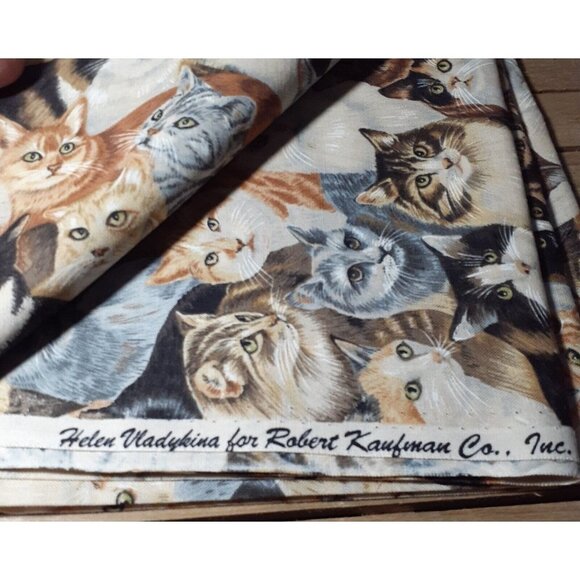 Cotton Sewing Fabric Assorted Cats Tabby Tortoise Shell Quilt Crafts 1.5 yd x44" - Picture 2 of 5